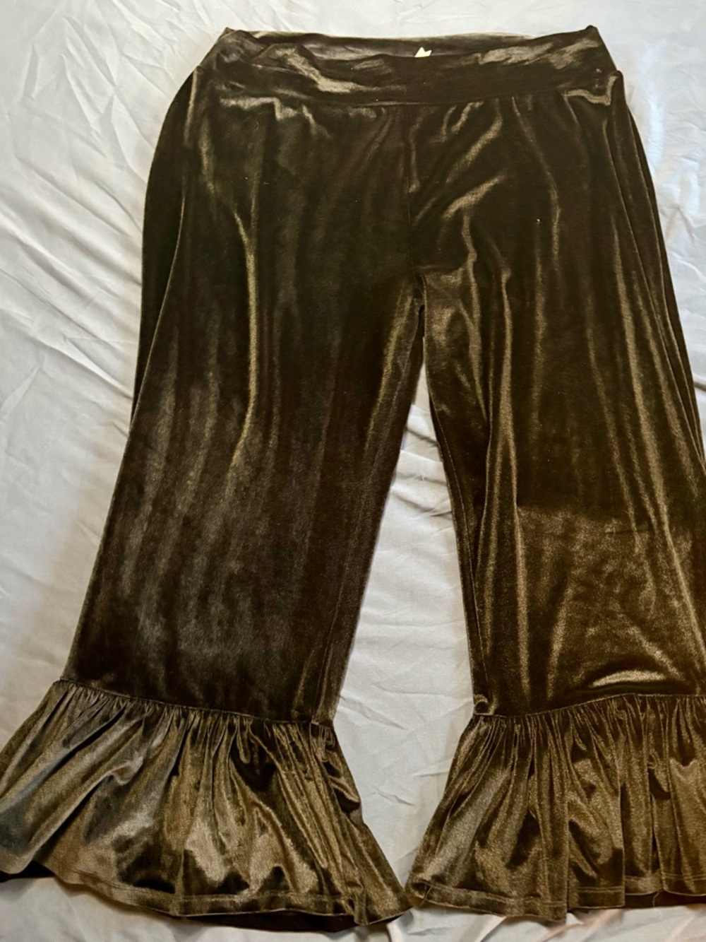 Matilda Jane Black Velvet Ruffle-Hem Pants